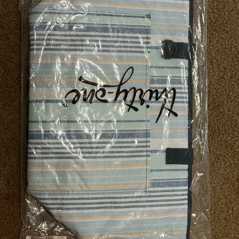 Thirty-One Blue and Black Striped Garment Bag